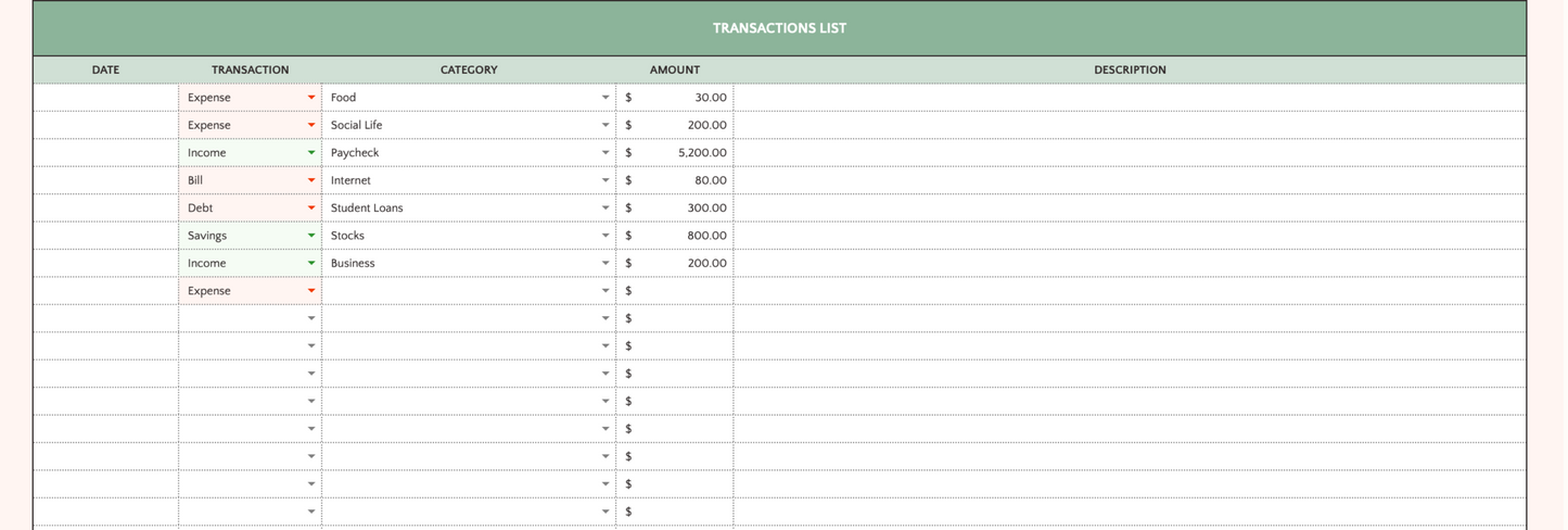 Budget and Net Worth Tracker